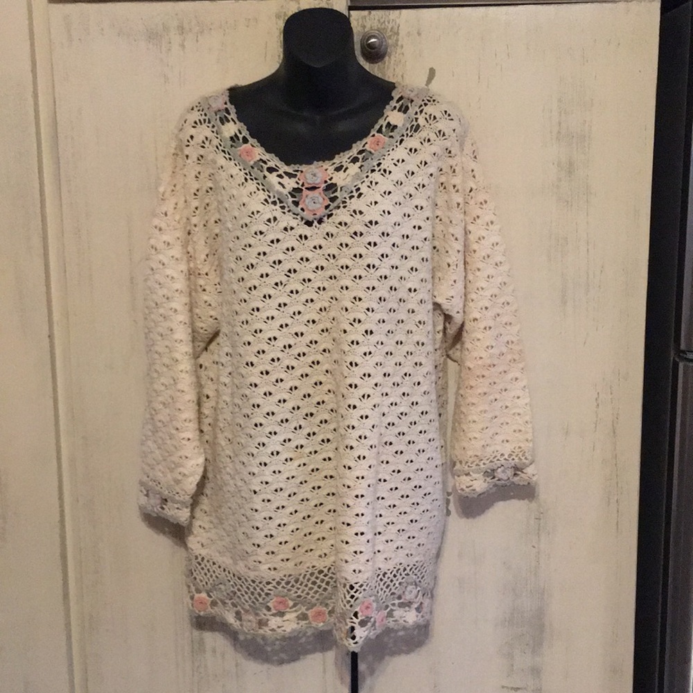 Handknit handmade knitted sweater